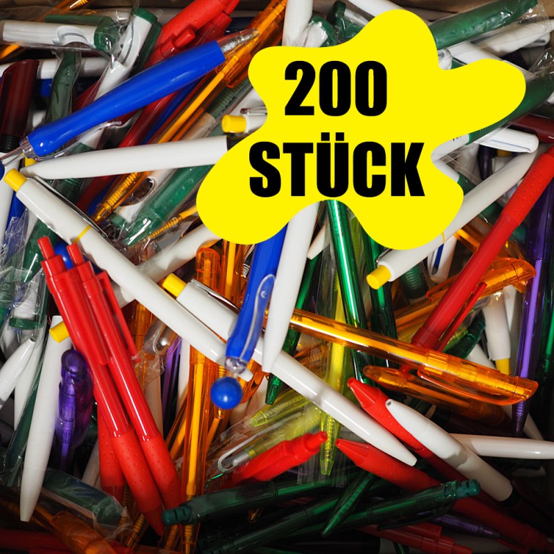 200 Stück Kugelschreiber bunt gemischt