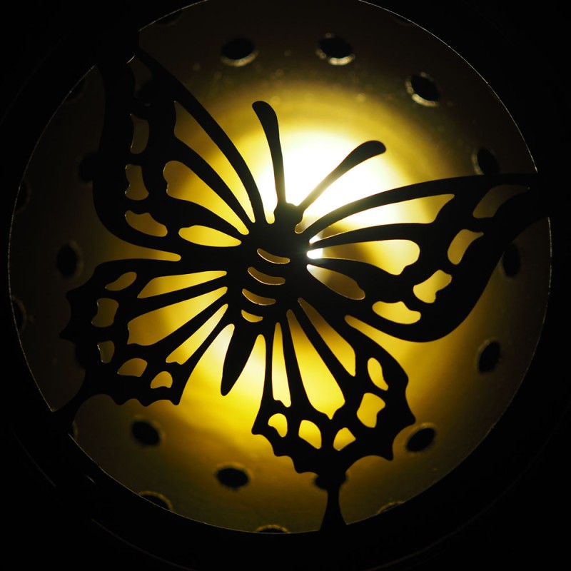 LED Solar Gartenstecker Schmetterling Projektion Garten Steck Strahler Lampe